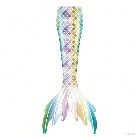 Girls Sequin Scale Swimsuit with Tail Design for Pool Summer and Beach Activities