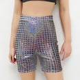 thumbnail image 1 of Girls Sequin Shorts Elastic High Waisted Straight Leg Sparkly Glitter Party Shorts for Kids 3-16 Years, 1 of 3