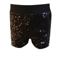 thumbnail image 1 of Girls Sequin Shorts High Waist Elastic Glitter Party Shorts Sexy Fashion Hot Pants Solid Color Sparkly Clubwear Shorts Clothes Black 7-11 Years, 1 of 4