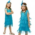 thumbnail image 1 of Girls Sequin Skirt Sleeveless Girls Fringe Dress Dance Dresses Girls Fringe Dress for Girls 7-9 Years, 1 of 3