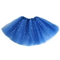 thumbnail image 1 of Girls Sequin Tulle Skirt Elastic Waist Layered Mesh Stars Tutu Skirts Solid Dance Ballet Little Girl's Fashion, Blue, Free Size, 1 of 3