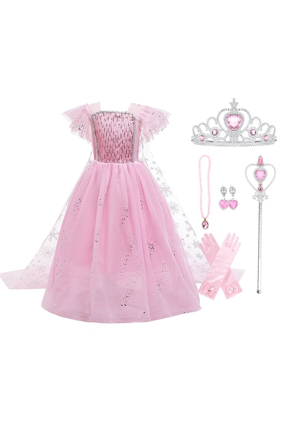 Girls Sequins Princess Costume Birthday Party Christmas Fancy Dress