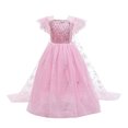 thumbnail image 1 of Girls Sequins Princess Elsa Costume Birthday Party Christmas Fancy Dress, 1 of 7