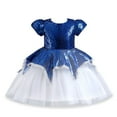 thumbnail image 1 of Girls Sequins Princess Tulle Dress Wedding Birthday Christmas Party, 1 of 5