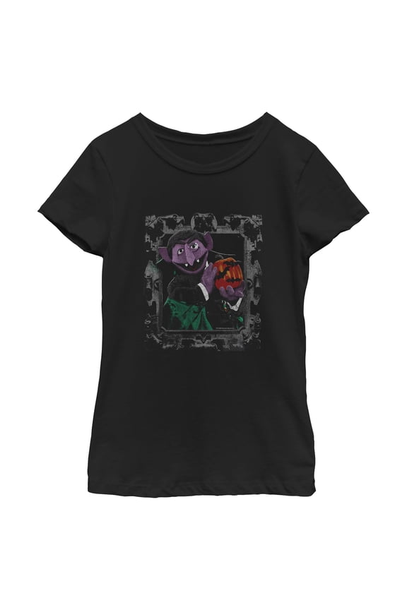 Girls Sesame Street Count von Count Portrait T Shirt