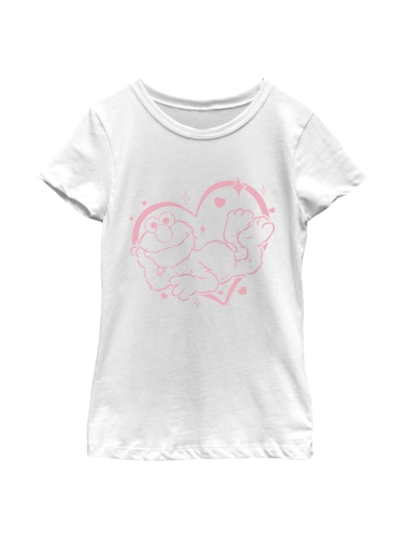 Girls Sesame Street Heart Framed Elmo T Shirt