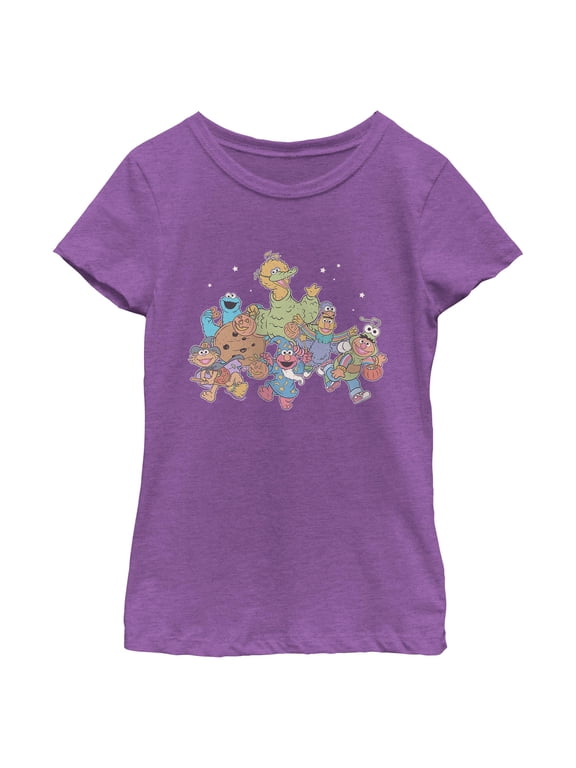 Girls Sesame Street Trick Or Treat With Elmo And His Friends T Shirt