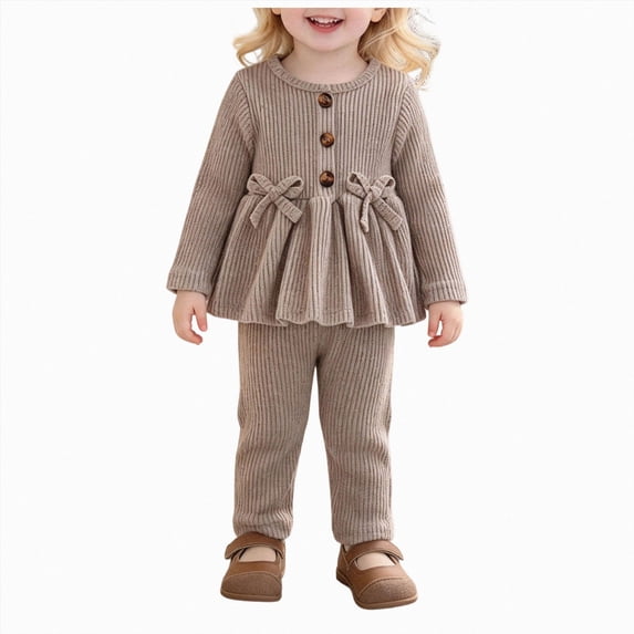 Leey-World Baby Girl Clothes Toddler Fall Winter Outfits Infant Clothing Set 6 9 12 18 24 Months 2T 3T Sweatshirt Set Toddler Girls Casual Daily Wear