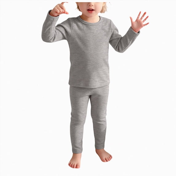 Girls' Set Baby Warm And Winter Solid Color Home Clothes Underwear Set Boys' And Girls' 1T 2T 3T 4T 5T 6T 7T Gift Set 5-6 Years
