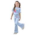 thumbnail image 1 of Girls Set Casual Stylish Flared Pants Top Comfy To Fashion Girls Clothing Sets,Light Blue,Size 12 -13 Years, 1 of 5