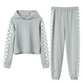 thumbnail image 1 of Girls Set Teen Girls Trendy Clothes Girls Clothes 2 Piece Clothing Sets Crop Tops Hoodie Long Sleeve Sweatshirts and Pants Fall Winter Outfits for Girls, 1 of 8