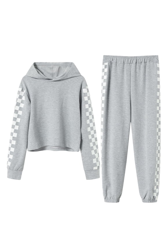 Girls Set Teen Girls Trendy Clothes Girls Clothes 2 Piece Clothing Sets Crop Tops Hoodie Long Sleeve Sweatshirts and Pants Fall Winter Outfits for Girls