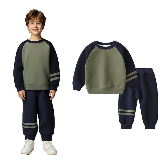 Girls Sets Long Sleeve Crewneck Printed Casual Sweatshirt Jogging Pants 2 Pcs Fall Clothes Little Boy Clothes 4-5 Years Boys Girls Fashion