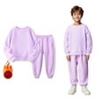 thumbnail image 1 of Girls Sets Long Sleeve Crewneck Purple Basic Sweatshirt Sweatpants 2 Piece Warm Fall Winter Clothes Toddler 18-24 Months Boys Clothes Boys Girls Fashion, 1 of 3