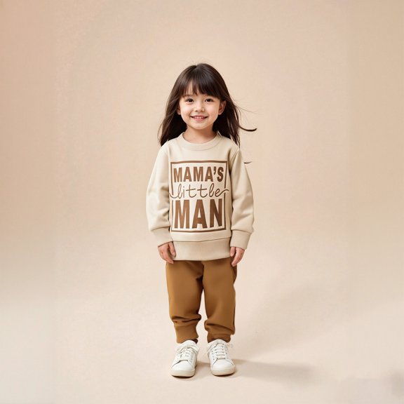 Girls Sets Long Sleeve Solid Crewneck Printed Loose Fashion Sweatshirts and Active Jogger Pants 2 Piece Warm Fall Winter Clothes Boys Outfits Size 12-18 Months Boys Girls Fashion