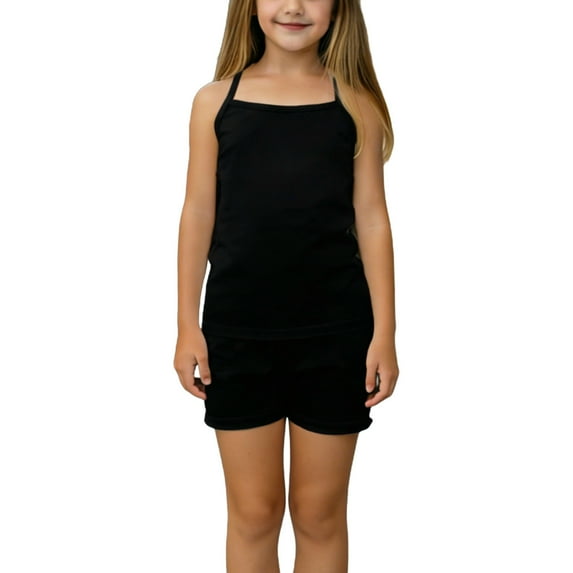 Girls Sets Size 10-12 Outfits Sets Summer Clothes Sets for Girls Children's Summer Thin Shoulder Strap Tank Top Summer Tank Tops for Girls and Shorts Home Wear Two-Piece Set for Kids(4-16 Years)