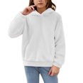 thumbnail image 1 of Girls Sherpa Fleece Pullover Hoodie Long Sleeve Soft Plush Hooded Sweatshirt Casual Loose Fit Top, 1 of 4