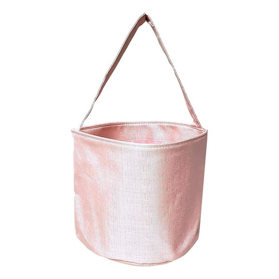 Girls Shimmer Fabric Easter Egg Basket Bucket Tote Bag Gift for Kids Pink Purple - Can be Personalized Pink