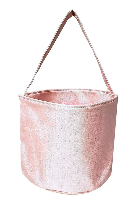 Girls Shimmer Fabric Easter Egg Basket Bucket Tote Bag Gift for Kids Pink Purple - Can be Personalized Purple