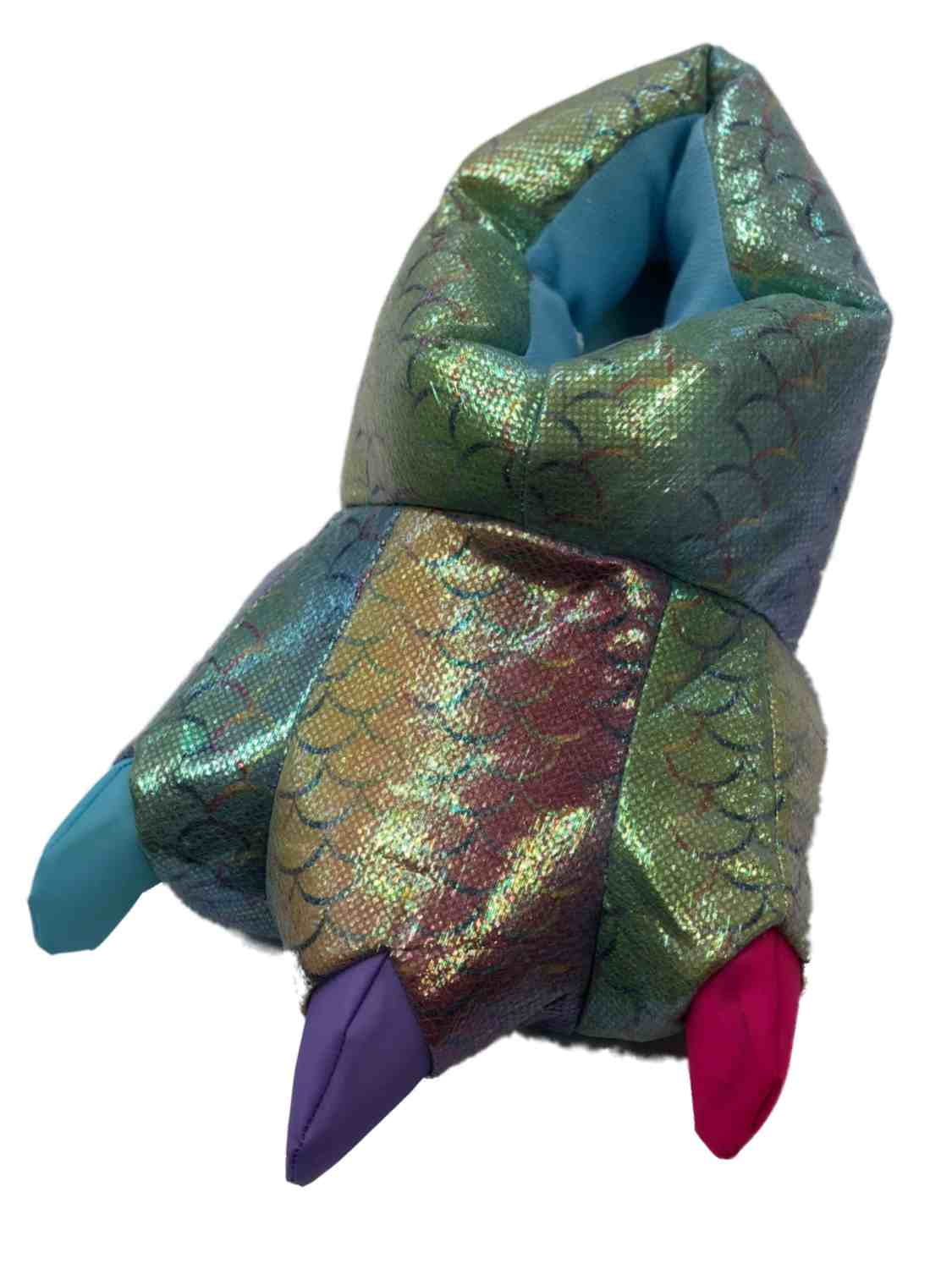 Girls Shimmery Rainbow Mermaid Light Up Monster Claw Slippers