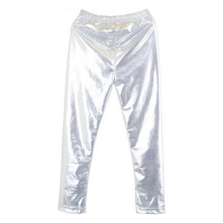 Shiny Metallic Dance Fashion Gold Silver Leggings Little GirlsShiny Stretch  Leggings Pants Wet Look Trousers Dancing Costume From Mapa_baby, $2.91