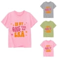 thumbnail image 1 of Girls Shirt Clothes for Girls Children's Fashionable Casual Letter Round Neck Short Sleeved T Shirt Top Chic Minimalist Lettering for Junior Style, 1 of 3