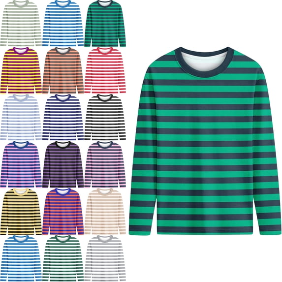 Girls Shirt Color Block Long Sleeve Shirts Striped for School