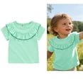 thumbnail image 1 of Girls Shirt Crew Neck Short Sleeve T-Shirts Oversized Baby Girl Clothes 12-18 Months, 1 of 9