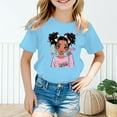 thumbnail image 1 of Girls Shirt Size 6 Fashion Cartoon Car Printing Round Neckline Breathable Short Sleeve Shirts for Girls Kids T-Shirts Tees Summer Tops, 1 of 5