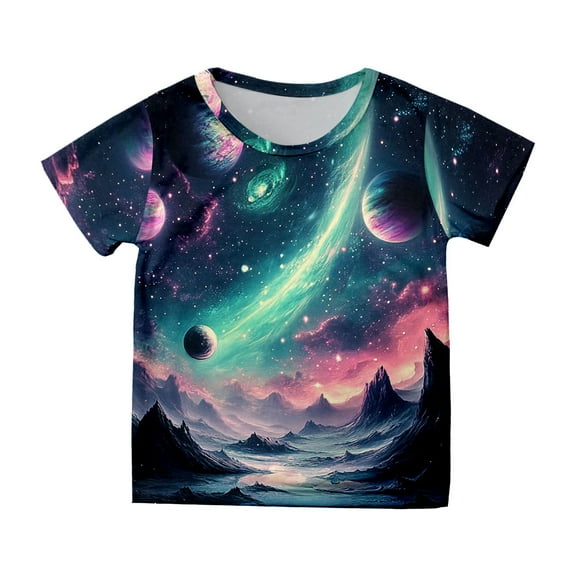 Girls Shirts 10-12 3D Print Graphic Tees Short Sleeve Casual Round Neck T-Shirt Funny Carnival Party Shirt Summer Clothes Z13-Pink 10-11 Years