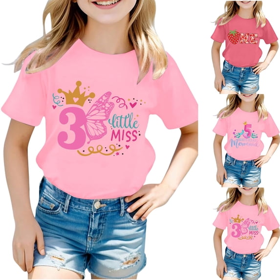 Girls Shirts 10-12 Crewneck Printed Short Sleeve Cotton Tee Tops Relaxed Fit Back To School Clothes for Girls Hanukkah Girl Clothes Outifit