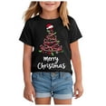 thumbnail image 1 of Girls Shirts 10-12 Girls Kids Merry Christmas Shirt Funny Xmas Graphic Short Sleeve Tee Holiday Casual Family Party Matching Tops, 1 of 6
