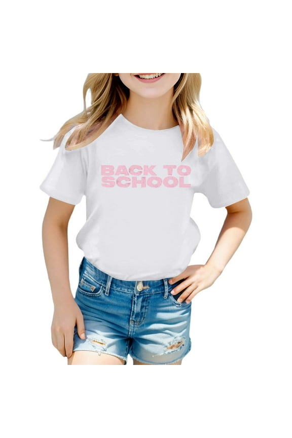 Girls Shirts Back to School Shirt Stylish Girls Tops For Everyday Wear Loose Fit Tees & Shirts For Ages 3 16 For Spring And Summer Easy To Clean Great For