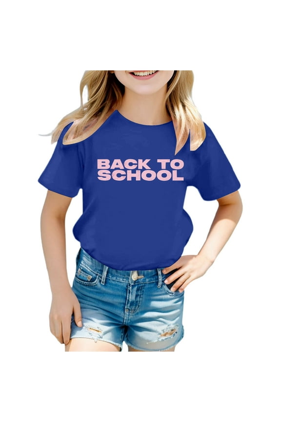Girls Shirts Back to School Shirt Stylish Girls Tops For Everyday Wear Loose Fit Tees & Shirts For Ages 3 16 For Spring And Summer Easy To Clean Great For