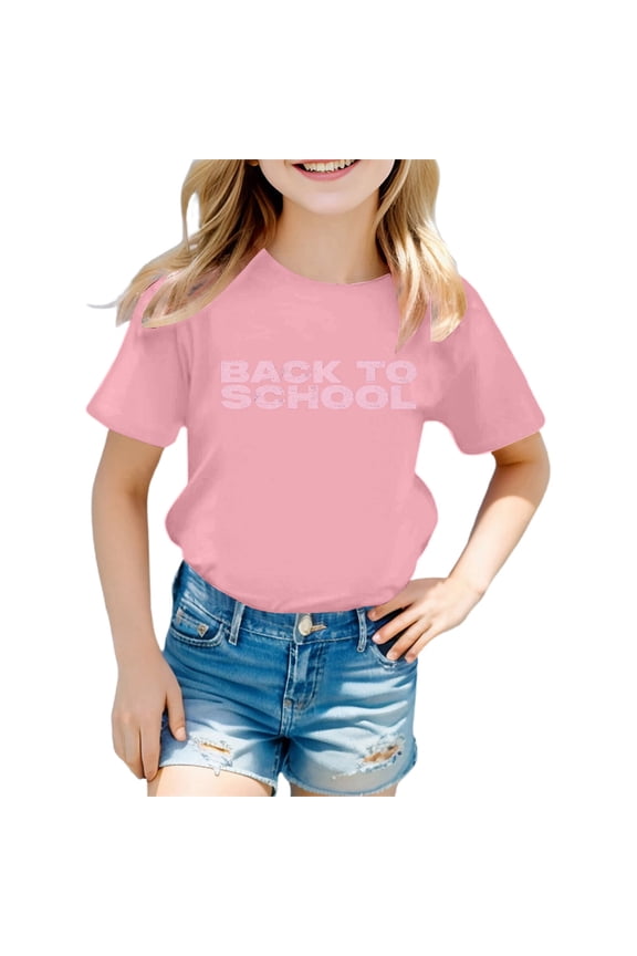 Girls Shirts Back to School Shirt Stylish Girls Tops For Everyday Wear Loose Fit Tees & Shirts For Ages 3 16 For Spring And Summer Easy To Clean Great For