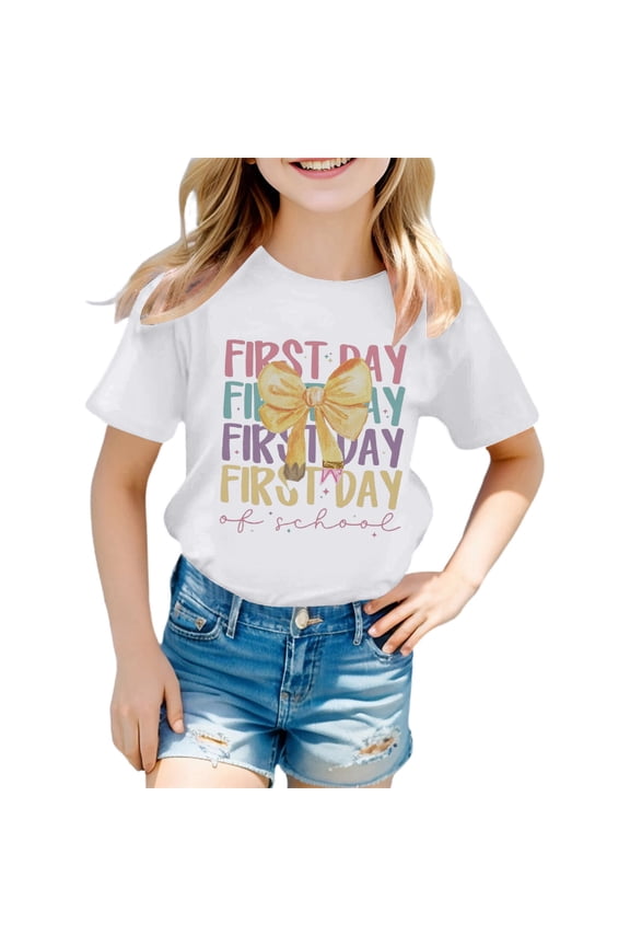 Girls Shirts Back to School Tops Loose Fit Tees Shirts Ages 3 16 Clothes