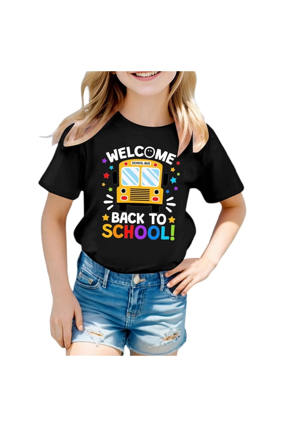 Girls Shirts Back to School Tops Loose Fit Tees Shirts Ages 3 16 Clothes