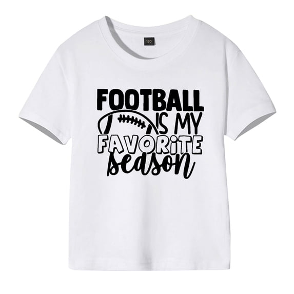 Girls Shirts Boys Fashion Short Sleeve Rugby Letter Prints T Shirt Girls' Tops WH4 11 Years-12 Years