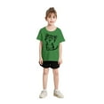 thumbnail image 1 of Girls Shirts Cartoon Print T Shirt Cute Print Short Sleeve Crew Neck Summer Casual Tees Girls' Tops, Tees Green 6 Years-7 Years, 1 of 1