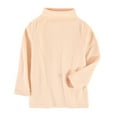 thumbnail image 1 of Girls Shirts Casual Long Sleeve Solid Turtleneck Basic Tees Shirt Girls' Tops Beige 2 Years-3 Years, 1 of 6