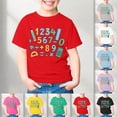 thumbnail image 1 of Girls Shirts Casual Summer Tee Short Sleeve T Shirt Cute Number Print Top for Children Playful Graphic Tee Soft Daily Wear, 1 of 5