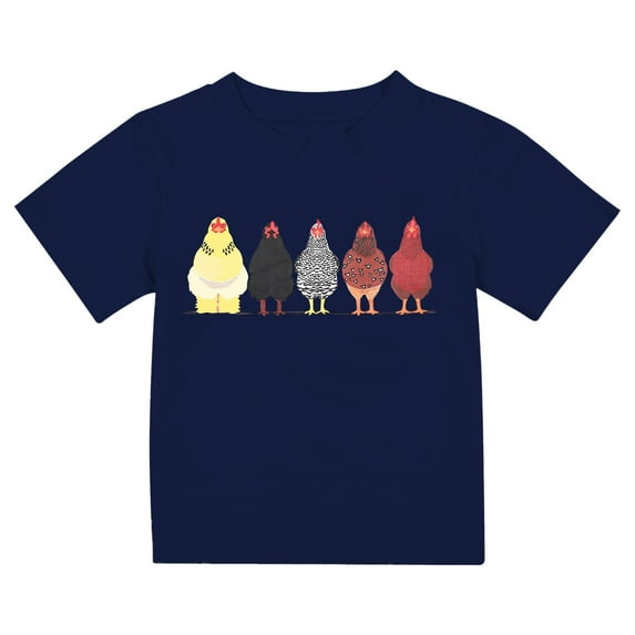 Girls Shirts Cute Short Sleeve T Shirts Preschool Chicken Farm Cotton Boys Round Neck Children Funny Children Graphic Tees For Girls Casual Summer Clothes Blue 9-10 Years