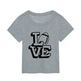 thumbnail image 1 of Girls Shirts Football Fans Sports Summer Letter Printing Short Sleeve T Shirt Little Girls Clothes White 9-10 Years, 1 of 3