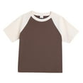 thumbnail image 1 of Girls Shirts Girls Color Block Short Sleeve T Shirts Casual Crewneck Summer Cute Tee Tops Blouses Shirts for Girls, 1 of 5