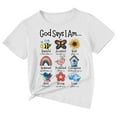 thumbnail image 1 of Trolimons Girls Shirts God Says I Am Casual Comfy Summer Tops Clothings Short Sleeve Shirts For Kids Size 1-8T, 1 of 6