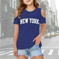 thumbnail image 1 of Girls Shirts Graphic T Shirt Short Sleeve Cut-Out Design Summer Crewneck Tops Basic Tees Girls Tops Size 5-6 Years, 1 of 5