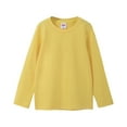 thumbnail image 1 of Girls Shirts Kids Long Sleeve Basic Inside T Shirt Casual Solid Tees Shirt Clothes Girls Tops Yellow 12 Months-18 Months, 1 of 3