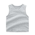 thumbnail image 1 of Girls Shirts Kids Sleeveless Solid Sports Dance Racerback Crop Tank Top Girls' Tops Grey 12 Months-18 Months, 1 of 2