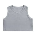 thumbnail image 1 of Girls Shirts Kids Sleeveless Solid Sports Dance Racerback Crop Tank Top Girls' Tops Grey 6 Years-7 Years, 1 of 1