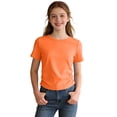 thumbnail image 1 of Girls Shirts Side Ruched Short Sleeve Crewneck Fitted Tops Casual Summer Soft Tee Clothes 5-12 Years, 1 of 6